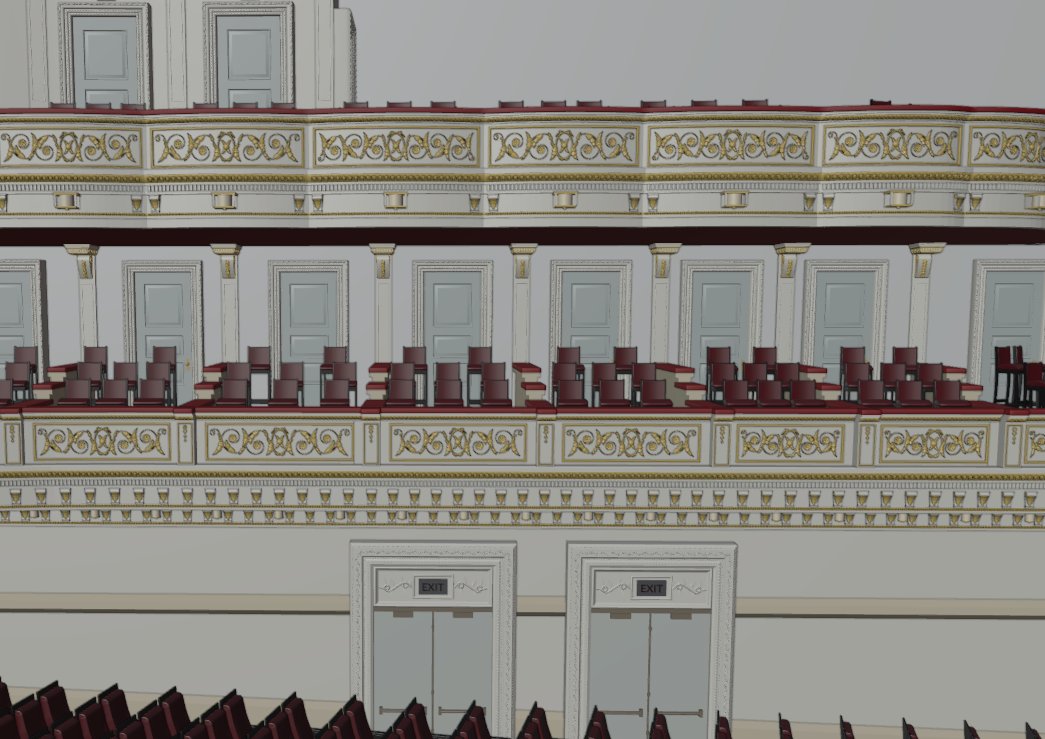 Blender viewport showing tier parapets and box doors