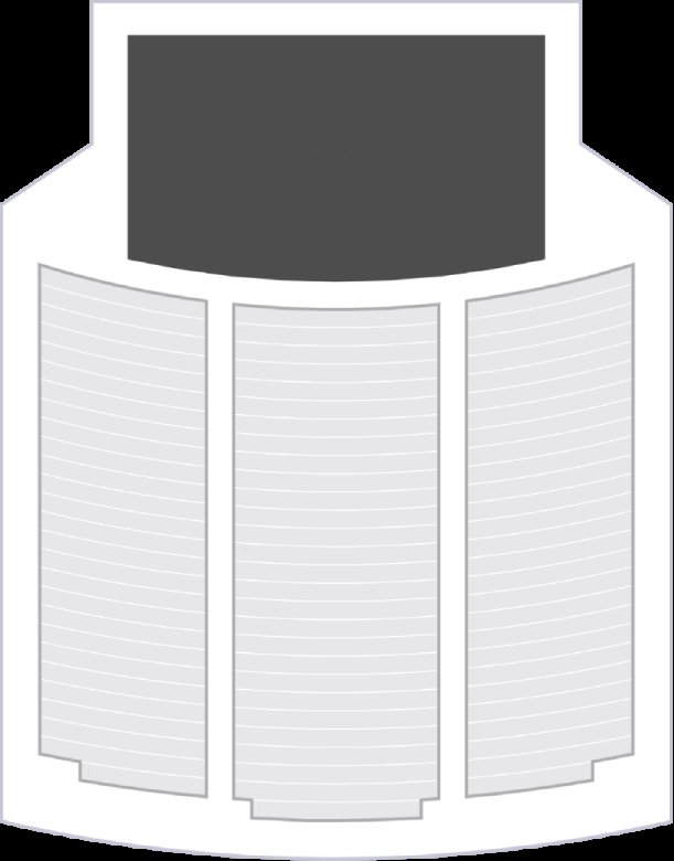 Parquet plan with three seat blocks and the stage