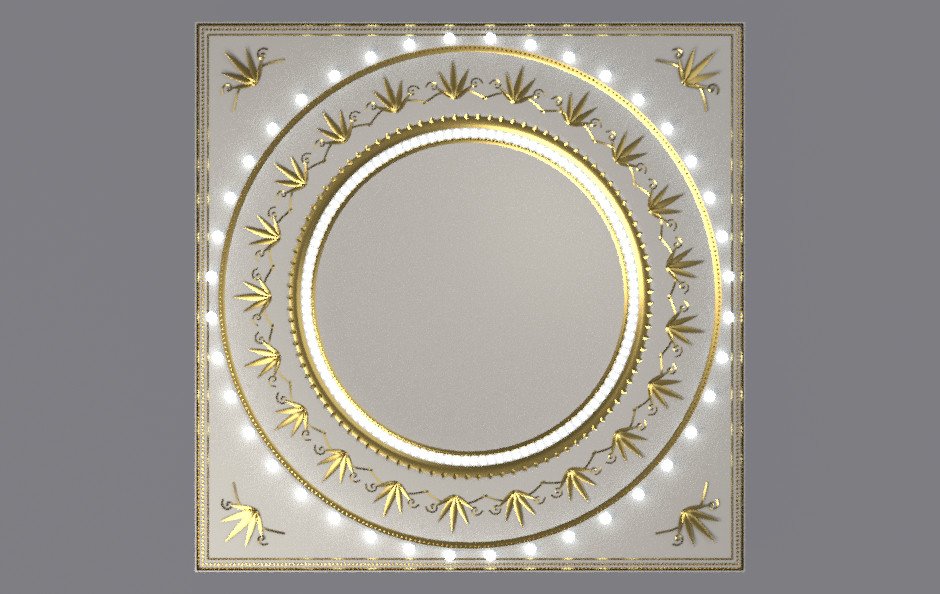 First version of the ceiling panel, square