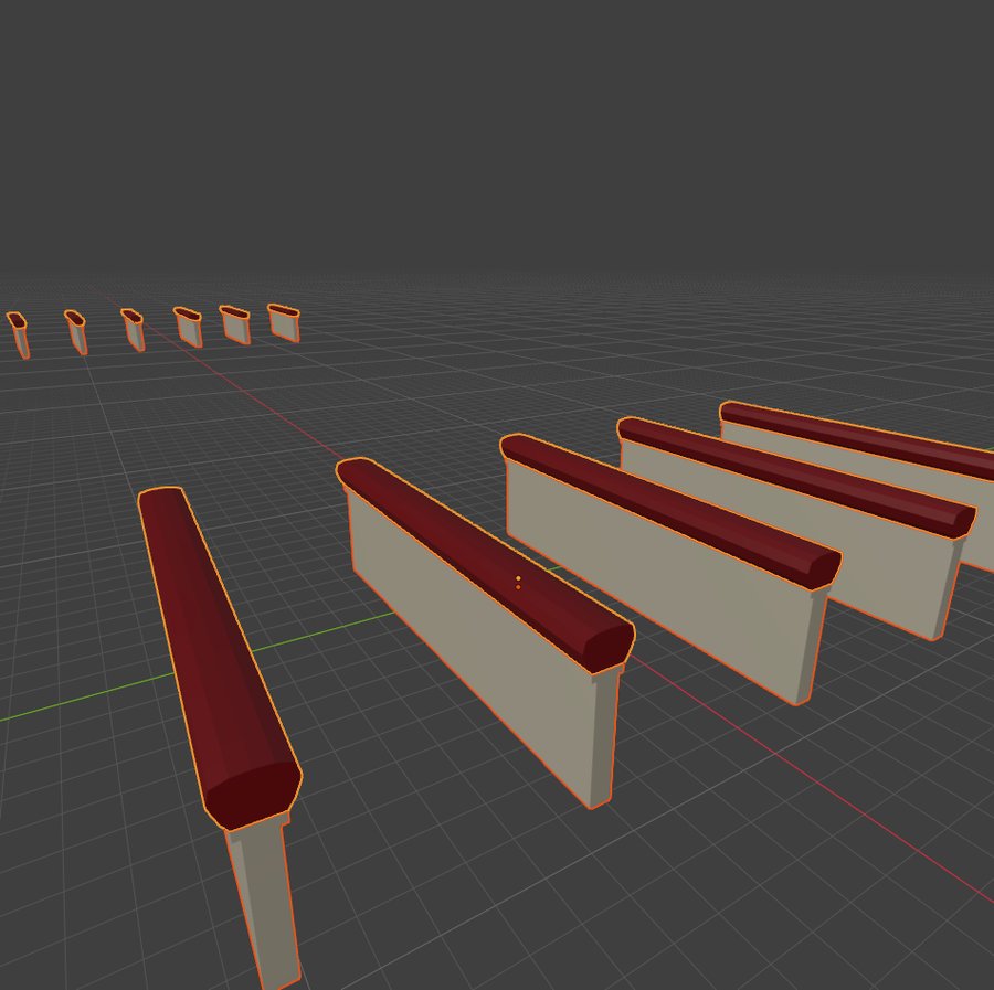 Velvet armrests extruded on top of partitions