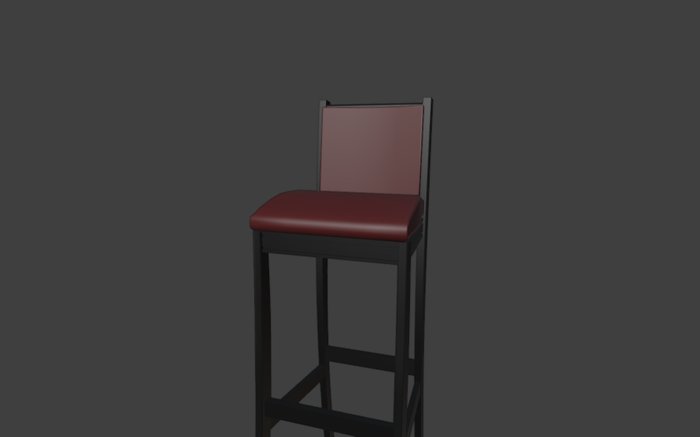 A tall bar chair used in the boxes