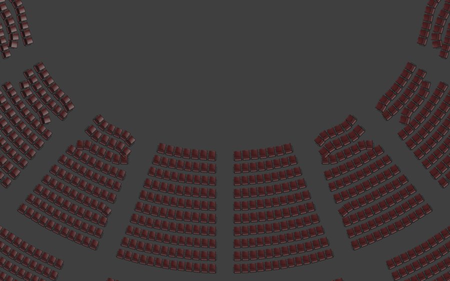 Top view of misaligned balcony rows