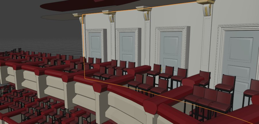 Box interiors with consoles and doors