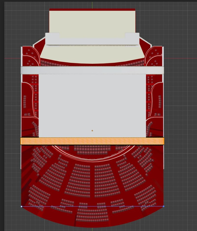 Top view of the complete hall plan
