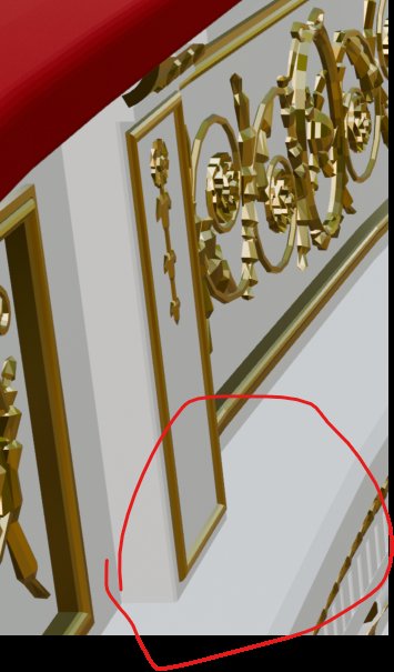 Parapet pilaster with a red circle drawn around it